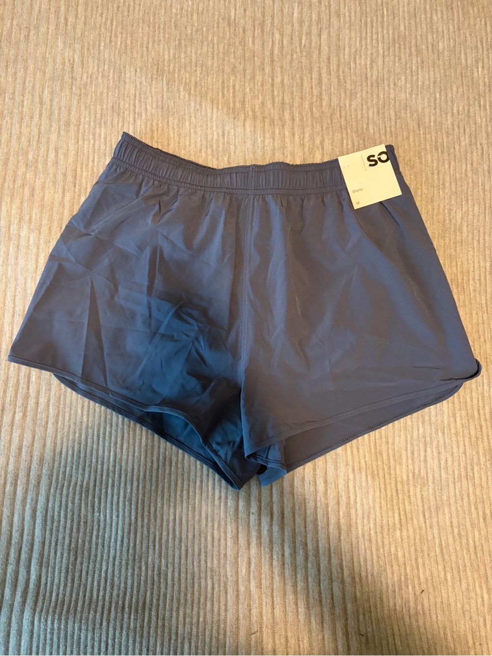 NWT Kohl's SO Dark Blue Synthetic Blend Running Shorts, Juniors Size Medium